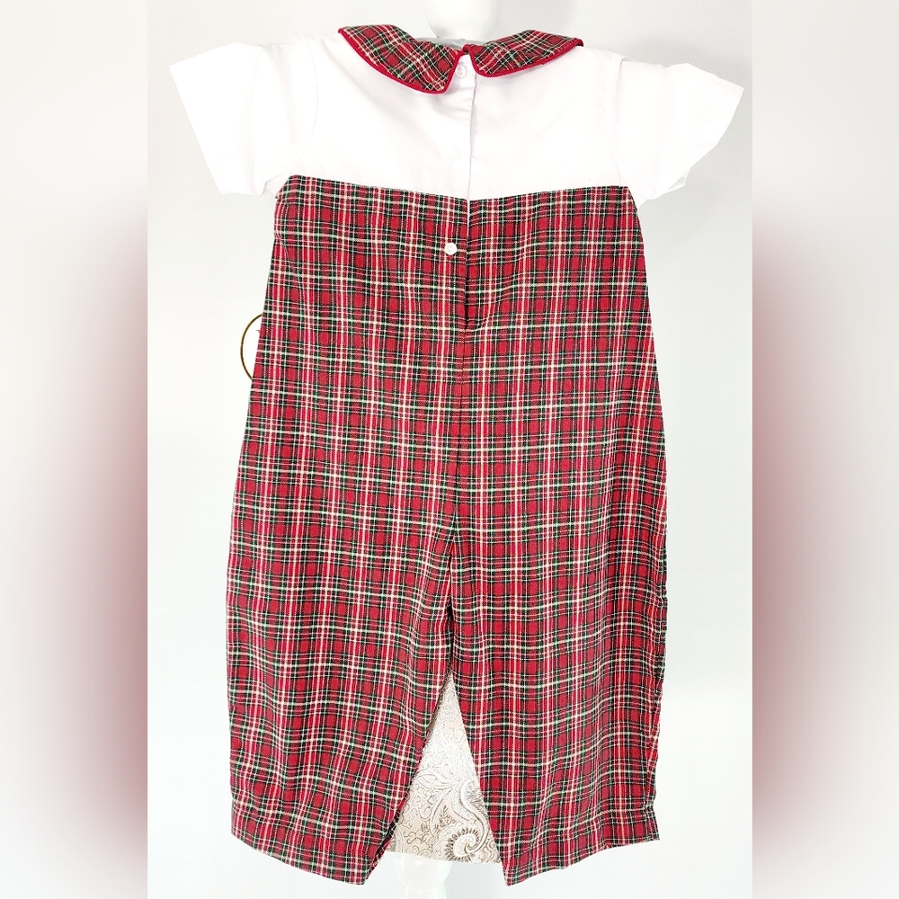 Petit Ami plaid Christmas romper - Picture 2 of 5